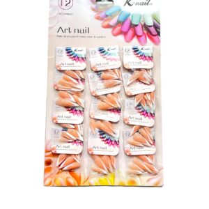Uña carton almendra frances punta *12pcs